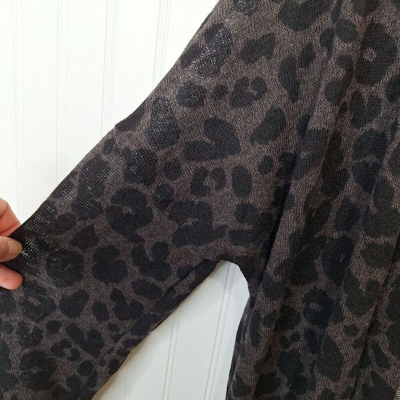 Beeson River Plus 3XL Open Front Leopard Print Cardigan Duster Semi Sheer Mesh - Picture 4 of 9